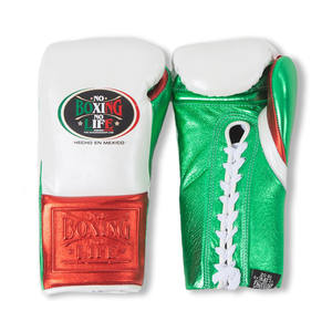 No Boxing No Life Guantes de Boxeo Profesionales Estilo Mexicano con Cordones, Guantes de Entrenamiento y Sparring de Cuero Genuino - Product Image 4