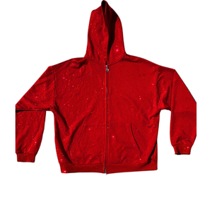 Sweat-shirt à capuche élégant pour homme avec strass, en tissu mélangé épais, coupe oversize, style streetwear, fabrication sous marque privée - Product Image 1