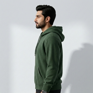 Sweat-shirt à capuche uni pour homme, veste en polaire de qualité supérieure, vêtements décontractés streetwear, vêtements d'hiver - Product Image 3