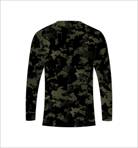T-shirt de performance athlétique à manches longues motif camouflage forestier, respirant, pour le fitness et le sport - Product Image 2