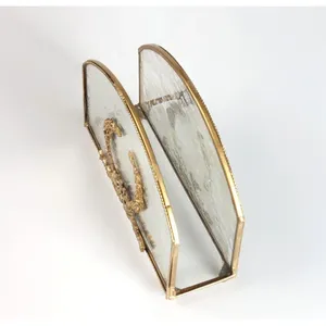 Vintage Metal Napkin Holder With <b>Mirror</b> Finish And Gold Accent <b>Rectangle</b> Shape Home Decor Accessory - Product Image 6