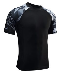 Vente en gros de Rashguards pour hommes, marque privée, Rashguard BJJ, T-shirt de fitness à manches imprimées, vêtements de musculation - Product Image 4