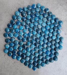 Apatita neón redonda, cabujón con base plana, calidad A+, piedra preciosa suelta calibrada para la fabricación de joyas - Product Image 6