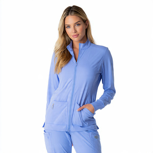 Medical Nursing Scrubs Jacket Knitted 100% Cotton Breathable Comfortable Unisex Hospital Uniform - Product Image 5