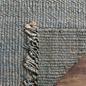 Tapis moderne rayé en laine et acrylique, rectangulaire, tissage plat, écologique, pour salon, avec envers en jute, à poils fins - Product Image 6