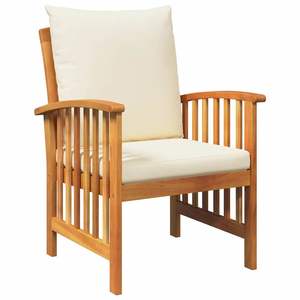 Ensemble de canapés de jardin 3 pièces en bois d'acacia massif marron avec coussins - Product Image 6