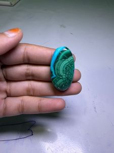 Prix de gros Pierre précieuse naturelle Chrysocolle Malachite de haute qualité, taille ovale, pour la fabrication de bijoux, vert, tailles assorties - Product Image 3