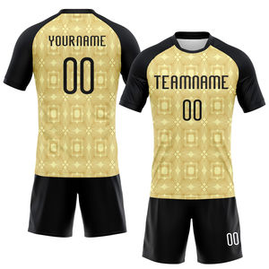 Uniforme de Voleibol Personalizado Slim Fit en Oferta, Diseño Geométrico Amarillo, Negro y Blanco, Transpirable, de Secado Rápido, Sublimado, para Hombre - Product Image 1