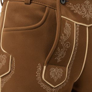 ชุดสูทผู้ชายสไตล์บาวาเรียน Lederhosen สำหรับธุรกิจ ผ้าสแปนเด็กซ์/คอตตอน กระดุมสองแถว ลายนูน ผ้าแคนวาสน้ำหนักเบา ผลิตตามแบบ OEM - Product Image 6
