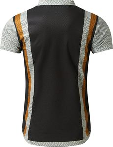 Ensemble polo et short pour homme, couleur contrastée, tricot à manches courtes, respirant, décontracté, pour l'été - Product Image 3