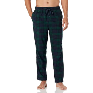 <b>men's</b> pants Professional Design <b>Men's</b> Casual Waist Flannel Trousers 100% Cotton Lightweight Drawstring Bottoms Pant Check Style - Product Image 3