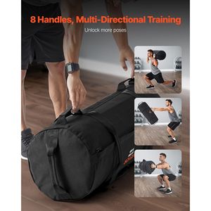 Heavy Duty Workout Sandbag 50-125 Lbs Adjustable Power Bag with Handles Slam Fitness Strength <b>Training</b> <b>Weight</b> Bag - Product Image 6