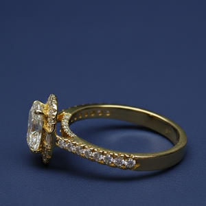 2.00 Ct IGI Certified Lab Created Diamond Ring Oval Engagement VVS2 F Yellow Gold Custom Wholesale Diamond Ring Lab - Product Image 3