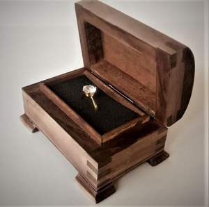 Boîte à bagues classique en bois pour bijoux, dents de lait ou pilules – Petit cadeau poli pour la Saint-Valentin - Product Image 3