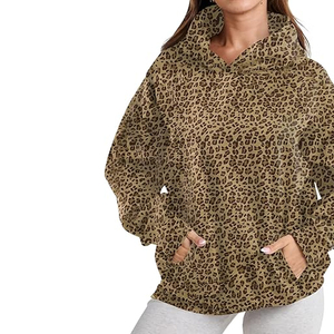 Custom Logo <b>Leopard</b> Hoodie Cotton Fleece Streetwear <b>Sweatshirt</b> Pullover OEM Supplier Wholesale - Product Image 3