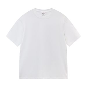 T-shirt pour homme en coton blanc à col rond et manches courtes, coupe classique, décontracté, couleur unie, jersey tricoté, teinture unie - Product Image 1