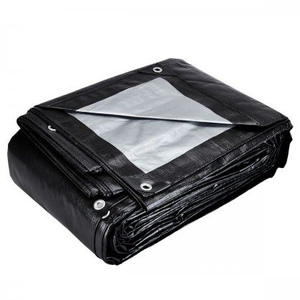 Bâche en PE haute durabilité, robuste, noire et argentée, grande capacité, tailles optionnelles, couleurs personnalisées, imperméable, bâche multi-usages - Product Image 1