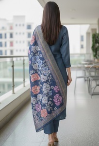 Kurtis de Algodón y Seda Color Azul Agua, a la Moda, para Oficina y Uso Diario, a Precio de Mayoreo, Conjuntos de Kurti Casuales - Product Image 4