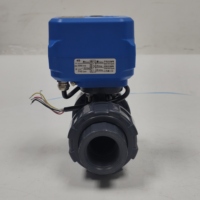 Katup Bola Motorized UPVC 1/2 inci - Katup Bola Plastik Elektrik dengan Port Penuh, 3 Kabel 2 Kontrol, AC230V, Normal Tertutup