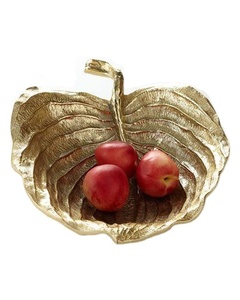 Frutero de Diseño Moderno con Hojas Doradas y Acabado Metálico Elegante para Decoración del Hogar, Ideal para Cocina y Sala de Estar - Product Image 1