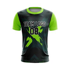 Maillot de football personnalisé pour homme, sublimation, logo d'équipe, 38, noir, bleu, blanc, col rond, manches courtes, coupe athlétique, toutes saisons - Product Image 2