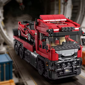 Kit de Construcción de Camión con Remolque 95002 MOC, Bloques de Construcción de Modelos de Autos y Camiones Deportivos 2 en 1, Adornos de Escritorio, Juguetes Educativos para Niños - Product Image 5