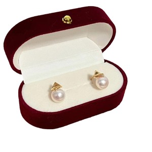 Boucles d'oreilles simples et élégantes pour femmes, perle d'eau douce 8-9 mm, magnifiques boucles d'oreilles en forme de diamant, collier blanc Mantou - Product Image 5