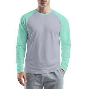 Men's <b>Raglan</b> Long Sleeve 100% Cotton 180 GSM T-Shirt <b>Top</b> Casual Solid Anti-UV Eco-Friendly Breathable Everyday Fashion - Product Image 1