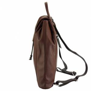 Brown Leather Backpack Purse <b>Womens</b> Soft Drawstring Flap Bucket <b>Rucksack</b> Travel Casual Daypack College Bags - Product Image 4