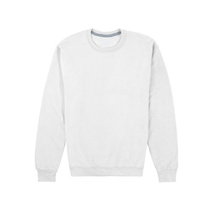 Men's <b>White</b> Crew Neck Sweatshirt Regular Fit Cotton French Terry Pullover Casual Autumn Wear - Product Image 4