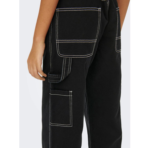 Pantalones Cargo Personalizados para Mujer, Jeans de Mezclilla Azul Desgastado para Invierno con Decoración de Cordones, Pantalones Holgados Elásticos para Damas - Product Image 6