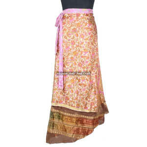 Nueva falda larga para danza del vientre, falda larga india, falda de playa Rajasthani, falda de seda vintage tipo sari, falda mágica reversible india - Product Image 3
