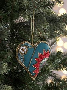 Unique Handmade Christmas Hanging Ornaments with Detailed Beading for Modern Artistic Holiday Home Styling - Product Image 2