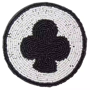 Rustic Bohemian Beaded Glass Cup Coasters Premium Craftsmanship <b>Scratch</b> Resistant for Dining Table - Product Image 2