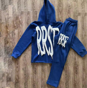 Premium Quality Men Tracksuits Streetwear 100% Cotton Tracksuit Customized Logo <b>Running</b> Outdoor Jogging Set Lightweight - Product Image 6