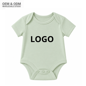 Body de Bebé al por Mayor, Suave y Transpirable, de Algodón, Manga Corta, para Impresión Personalizada, OEM, ODM - Product Image 1
