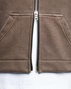 เสื้อฮู้ดดี้ผู้ชายแบบซิปคู่ OEM 2026 รุ่นสั่งทำพิเศษ น้ำหนัก 480 กรัม ผ้าคอตตอนฟลีซเนื้อหนา ทรงโอเวอร์ไซส์ ไหล่ตก ตัดสั้น ทรงบ็อกซี่ - Product Image 4