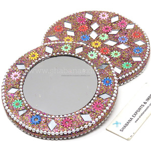Miroir de poche à paillettes de qualité supérieure, petit miroir de voyage pour femmes, miroir de maquillage pour retouches. - Product Image 5