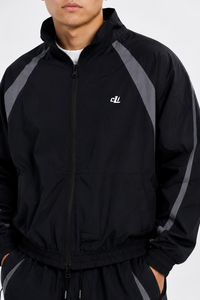Chaqueta Cortavientos de Nailon para Hombre con Cierre Completo y Paneles en Contraste, Bloques de Color Personalizados, Rayas Reflectantes, Impermeable, Ropa Deportiva Informal para Invierno - Product Image 2