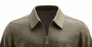 Veste en cuir véritable pour homme, col rabattu, fermeture éclair, style décontracté, couleur unie, coupe classique, pour l'automne - Product Image 2