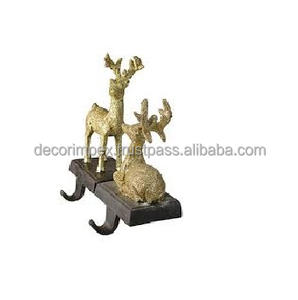 Silver <b>Christmas</b> <b>Stocking</b> Holders, featuring designs of a gift box and a spherical ornament - Product Image 4