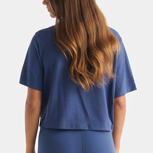 Camisetas cortas de algodón personalizadas, extragrandes, lisas, holgadas, con hombros caídos, estilo deportivo, para mujer. - Product Image 5