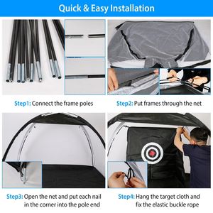 Rete da Golf per Allenamento di Chipping e Swing, 78.7x39.4x55.1in, Tappetino Bersaglio per Palline, per Interni ed Esterni, Regalo per Uomini, Realizzata in Nylon - Product Image 3