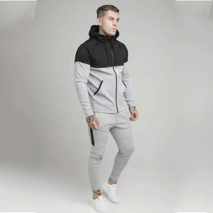 Ensemble de survêtement personnalisé brodé 2 pièces avec bord côtelé rayé, respirant, coupe oversize, séchage rapide, fermeture à cordon - Product Image 5