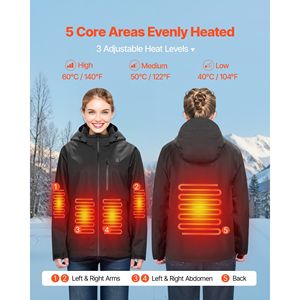 Giacca da uomo riscaldata a batteria 7.4V Soft Shell cappotto riscaldante elettrico antivento impermeabile leggero capispalla 5 zone di riscaldamento 3 - Product Image 2
