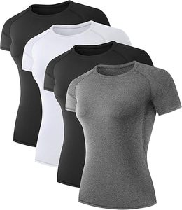 Camiseta de Compresión Deportiva para Mujer, Camisetas Atléticas para Correr, Tops de Entrenamiento, Ropa Interior Deportiva de Manga Corta para Yoga, Gimnasio y Deportes - Product Image 1
