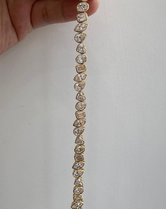 Bracelet tennis en moissanite dorée, formes mélangées, VVS1, effet diamant glacé, bijoux hip-hop de luxe pour poignet - Product Image 3