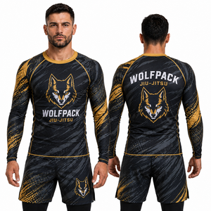 Rashguard de Jiu-Jitsu No-Gi à manches longues unisexe pour athlètes, en polyester et élasthanne, modèle 2026, vente en gros - Product Image 3