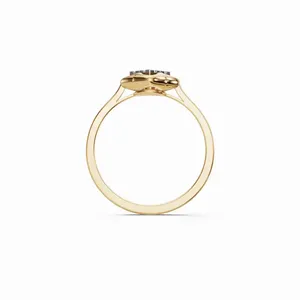 Anillo de Lujo con Cinco Diamantes Redondos Cultivados en Laboratorio, Certificado IGI, Estilo Hip Hop para Mujer, en Oro Amarillo de 18K, para Exportación al Por Mayor - Product Image 4