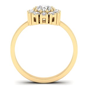 แหวนมอสซาไนต์ทรงกลมชุบทองคำขาว 925 เงินแท้คุณภาพสูง REYES สำหรับผู้หญิง ดีไซน์ดั้งเดิม เครื่องประดับชั้นดี - Product Image 4